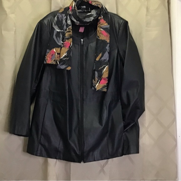 Woman Within 02-0201-0 A-Line Leather Jacket - Picture 8 of 13